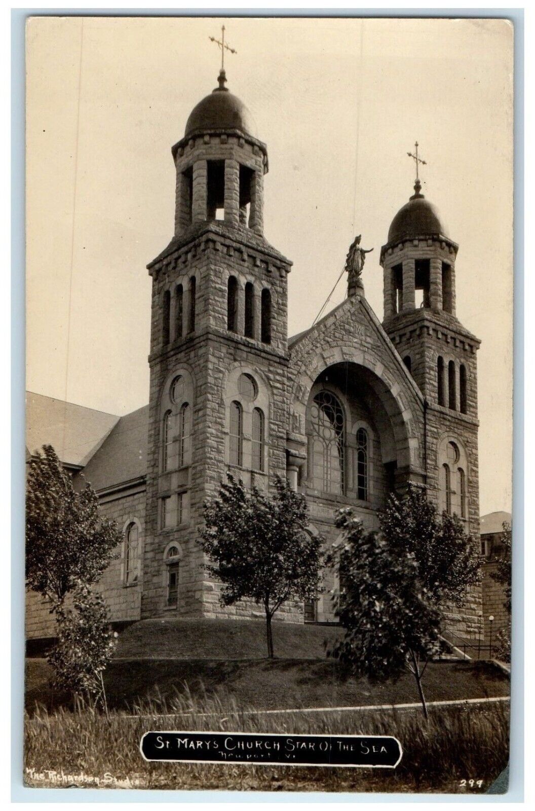 c1910's St. Mary's Church Star On The Sea Newport Vermont VT RPPC Photo Postcard