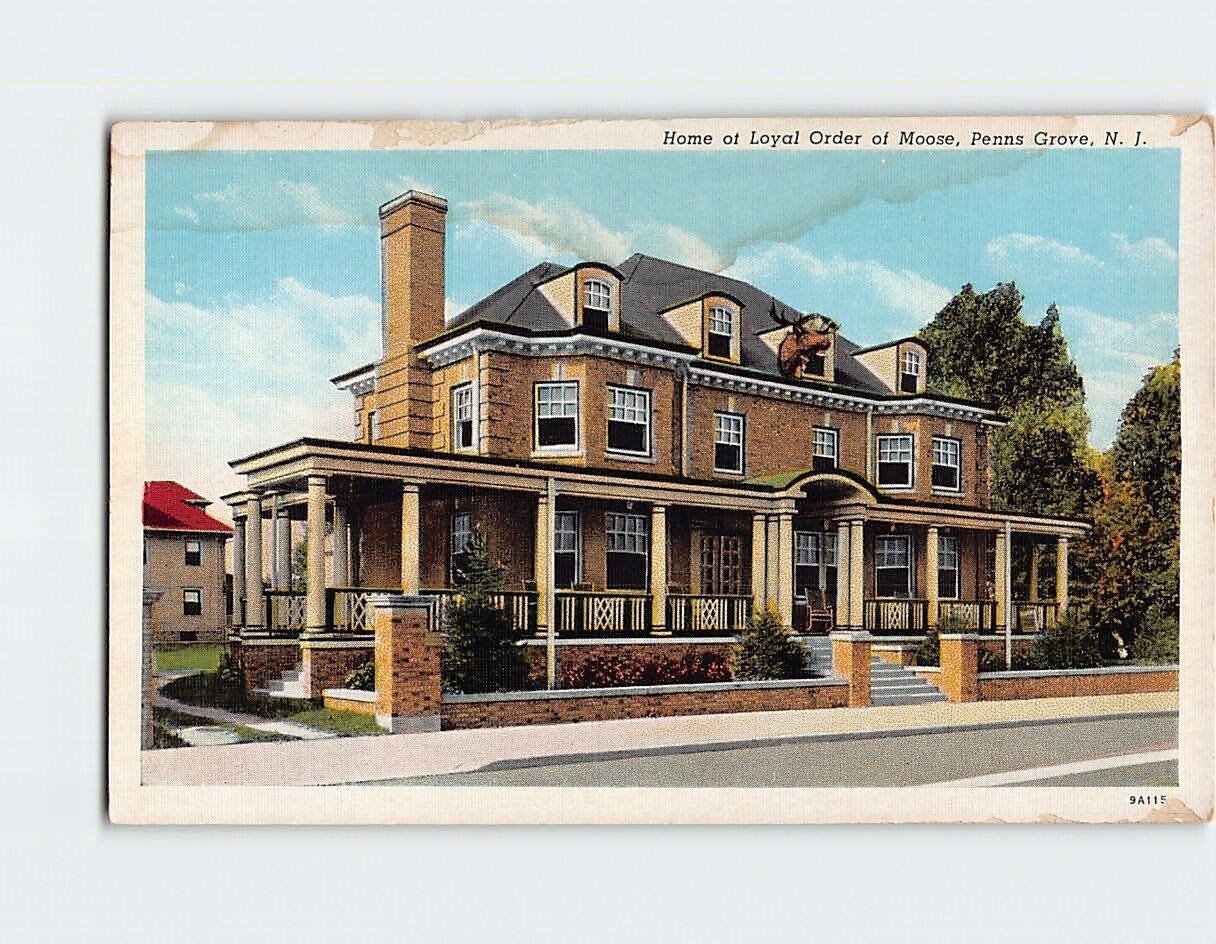 Postcard Home of Loyal Order of Moose Penns Grove New Jersey USA