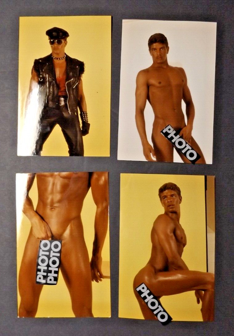 VTg set 4 Cir 1970s Beefcake Male Nude Mature Photo Art Gay Interest 6x4