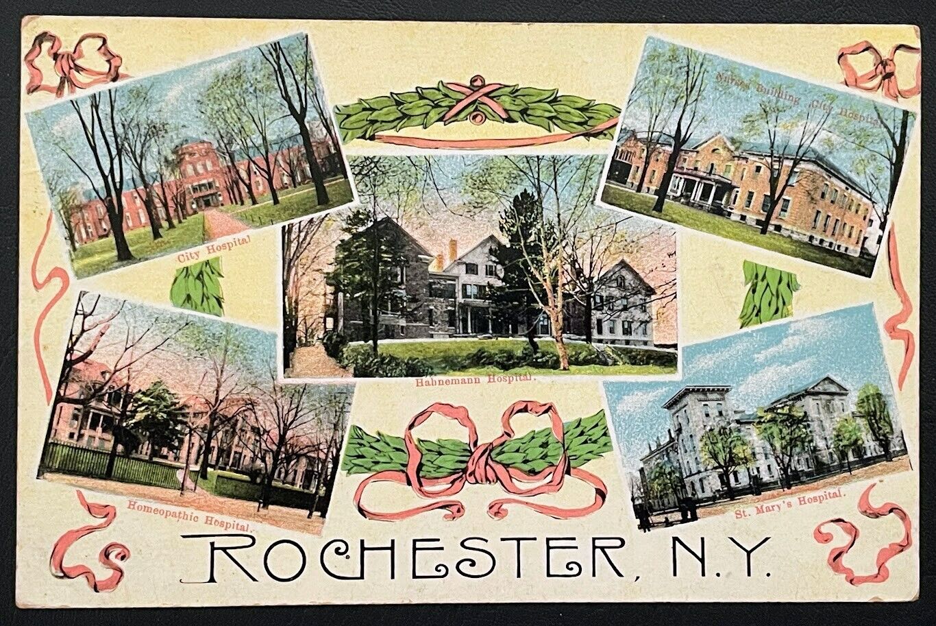 Rochester New York Antique Postcard Postmarked 1909 Picture Image Mailing Card