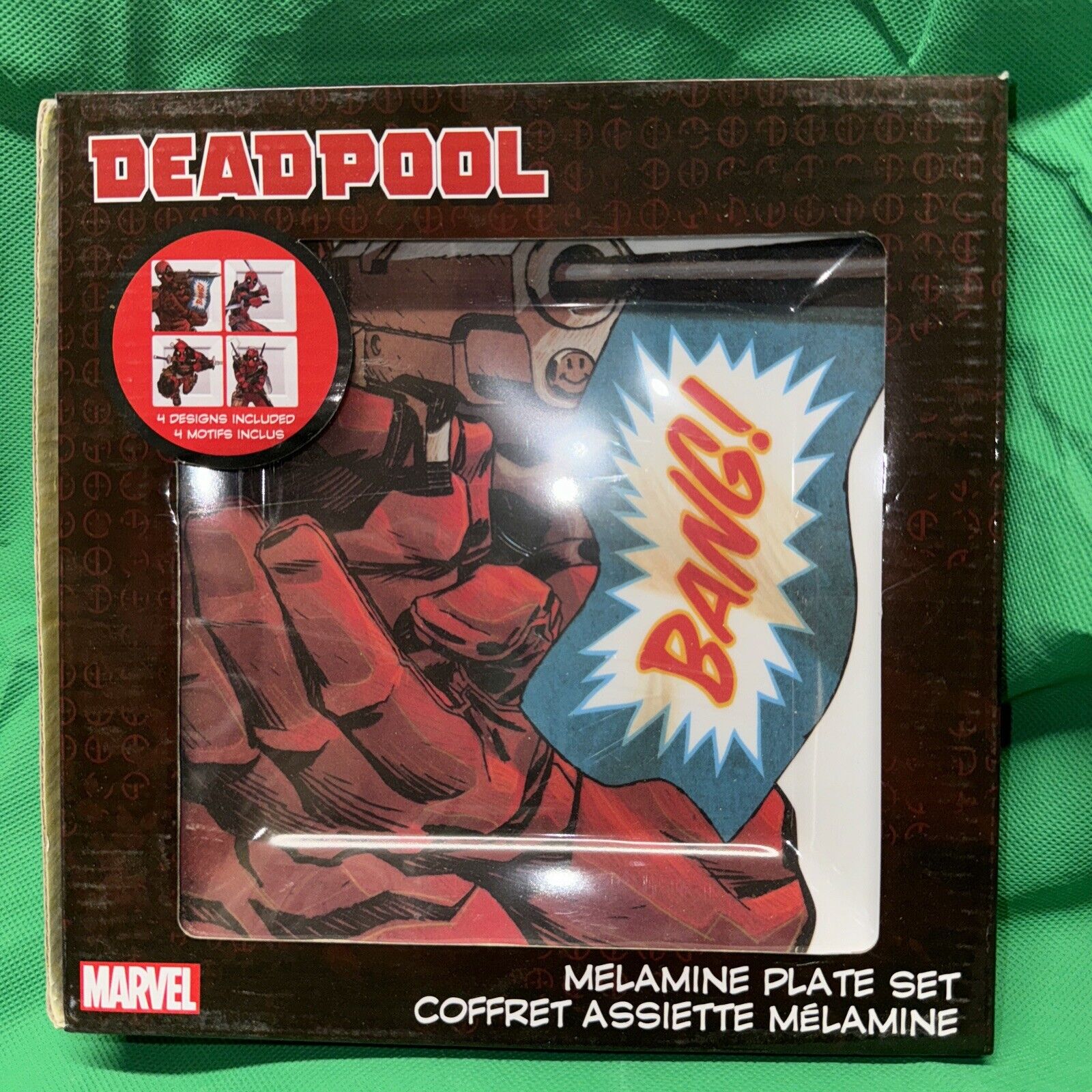 Deadpool Action Pose 4-Pack Plastic Plate Set White NEW