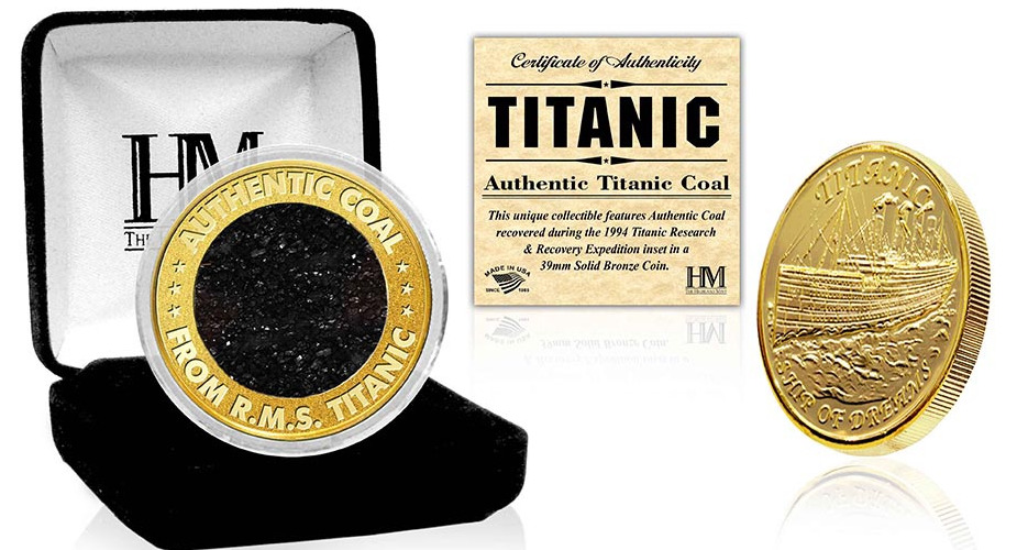 Titanic Coin (Authentic Coal from The Wreck of The RMS Titanic) with Certificate