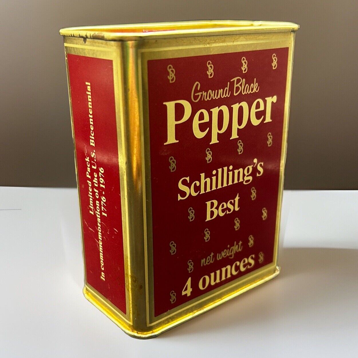 Vintage Bicentennial Schilling's Best ~ Pepper ~ Collectible Tin ~ Lmtd Edition