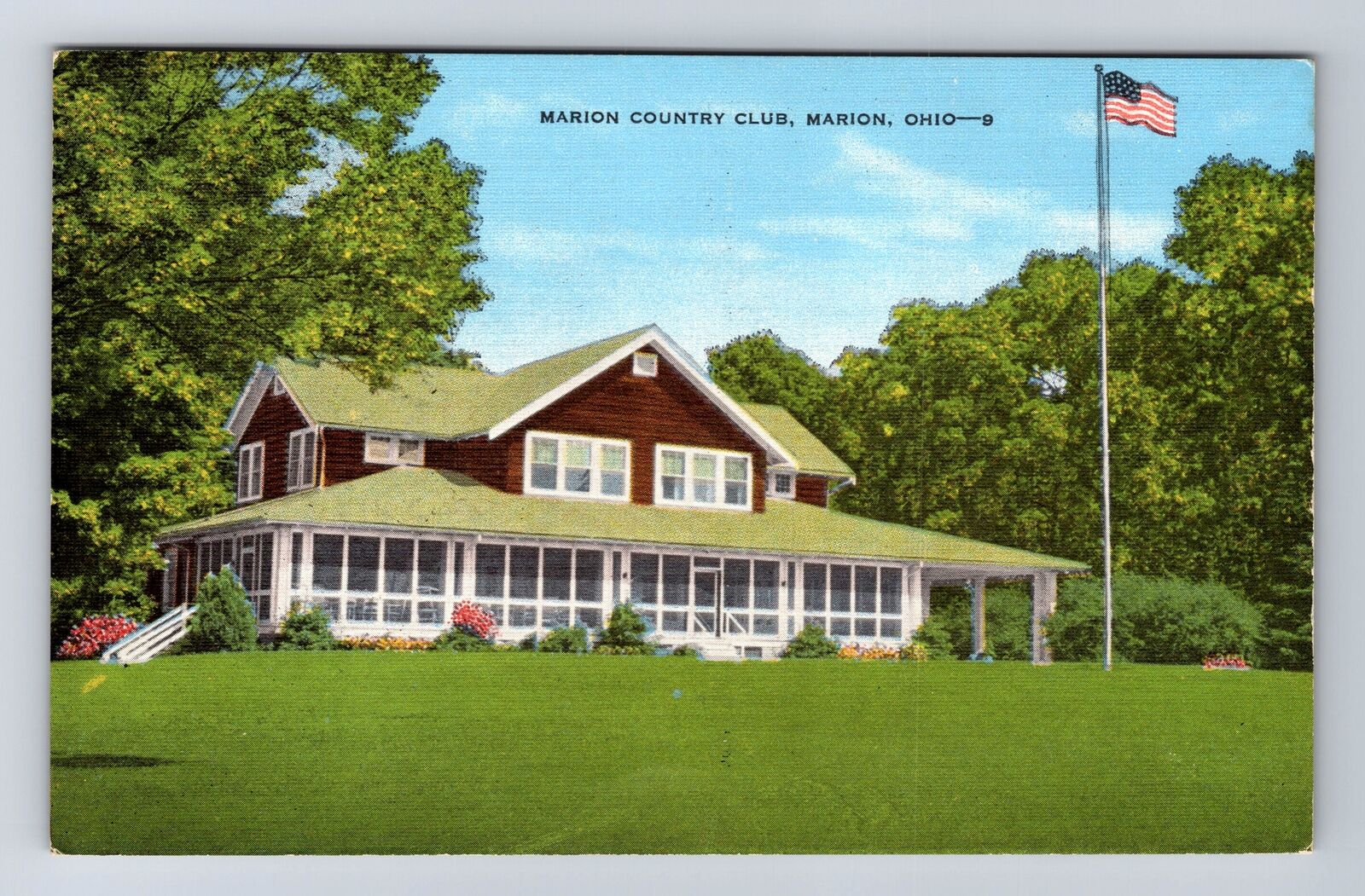Marion OH-Ohio, Marion Country Club, Antique, Souvenir, Vintage Postcard