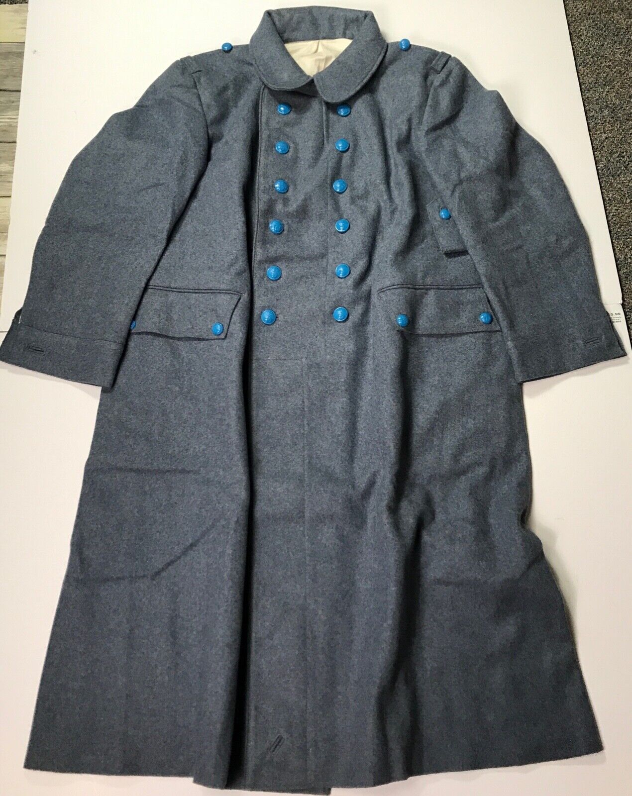 WWI FRENCH M1915 HORIZON BLUE WOOL WINTER OVERCOAT GREATCOAT- SIZE 5 (50-52R)