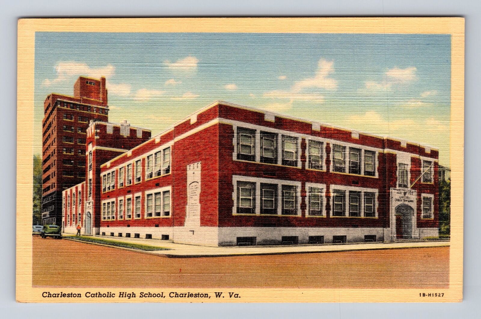 Charleston WV-West Virginia, Charleston Catholic High School, Vintage Postcard