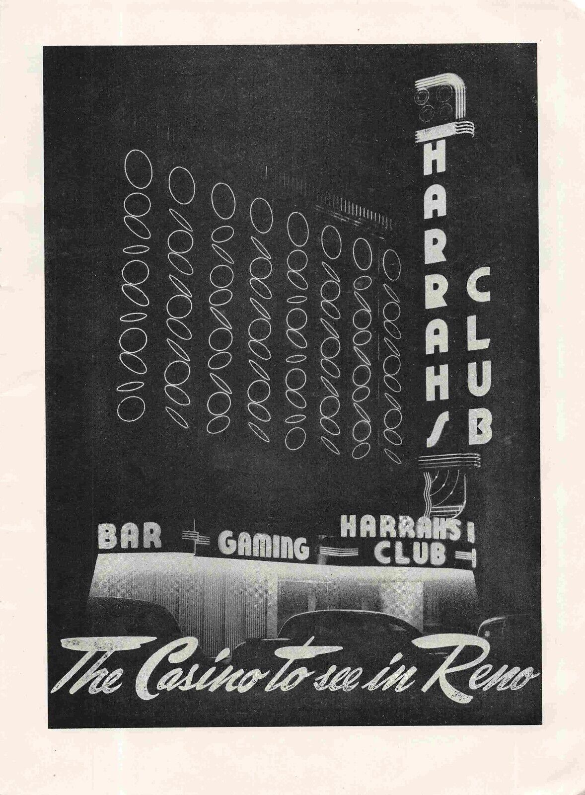 Harrahs Club Casino to see in Reno  c1948 Print Ad