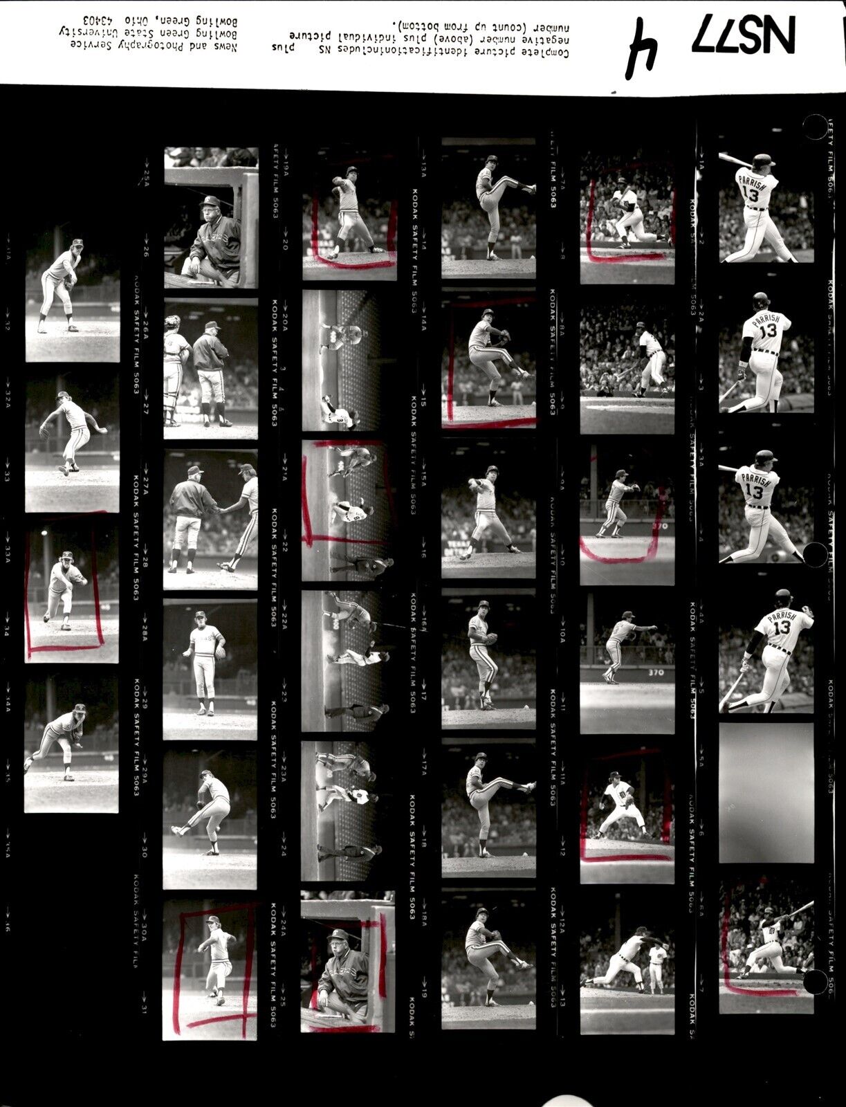 LD338 1978 Original Contact Sheet Photo TEXAS RANGERS vs DETROIT TIGERS BASEBALL