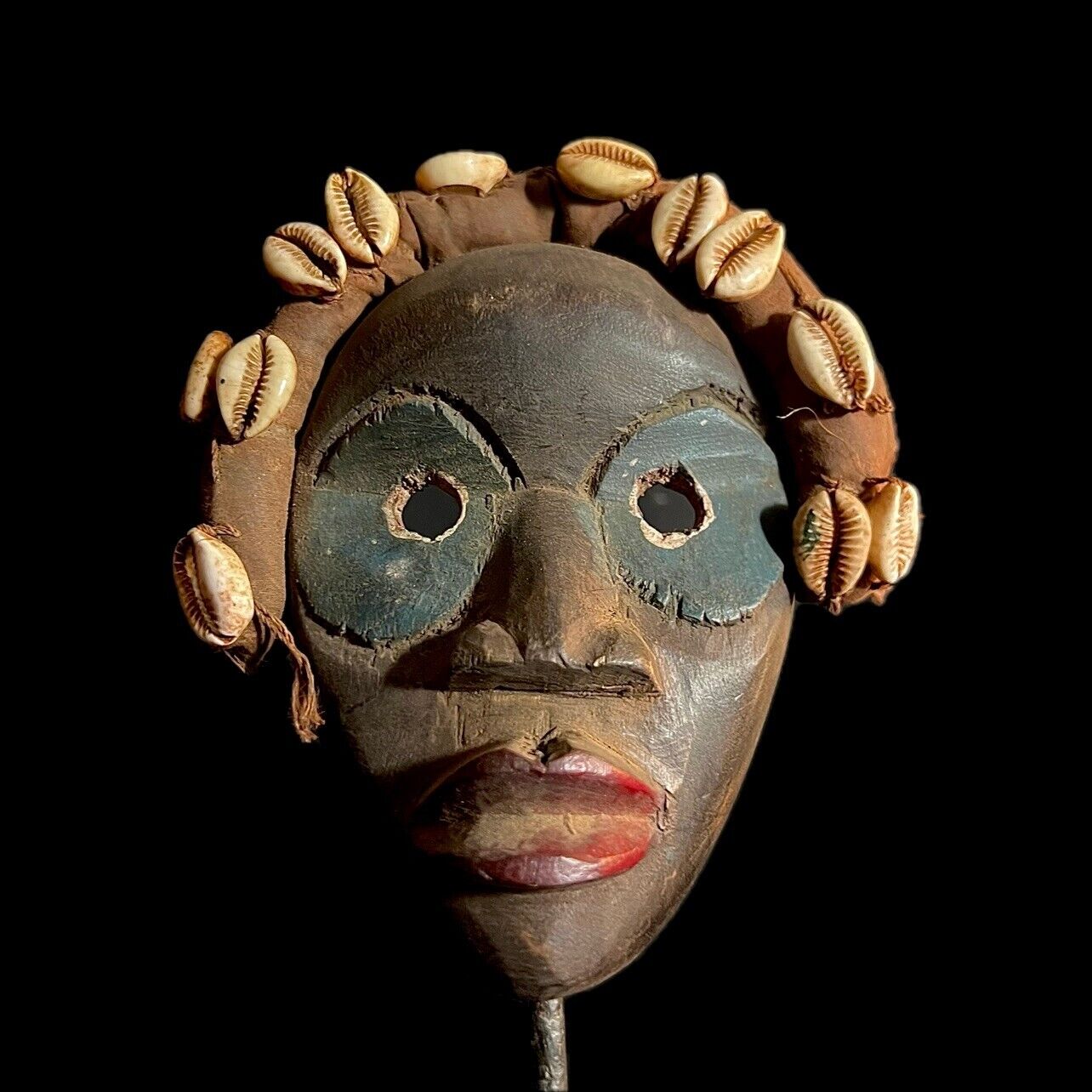 African wood mask antiques Décor carved wooden Hanging Dan Wall Hanging -9912