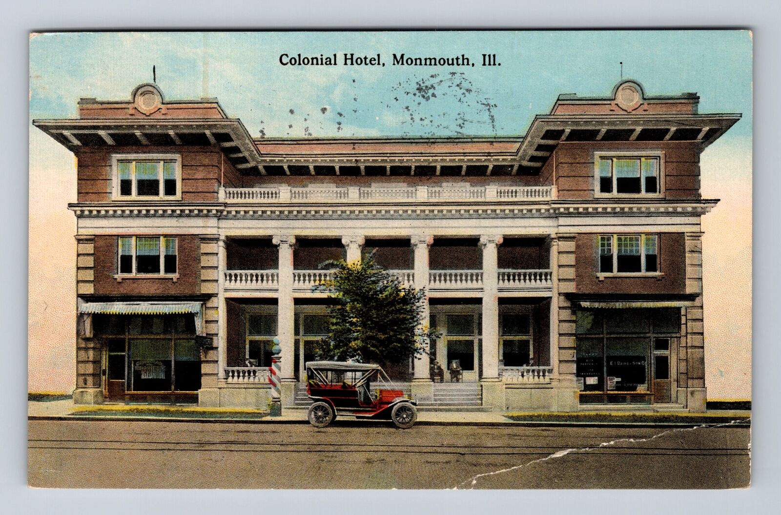 Monmouth IL-Illinois, Colonial Hotel, Advertisement, Vintage c1915 Postcard