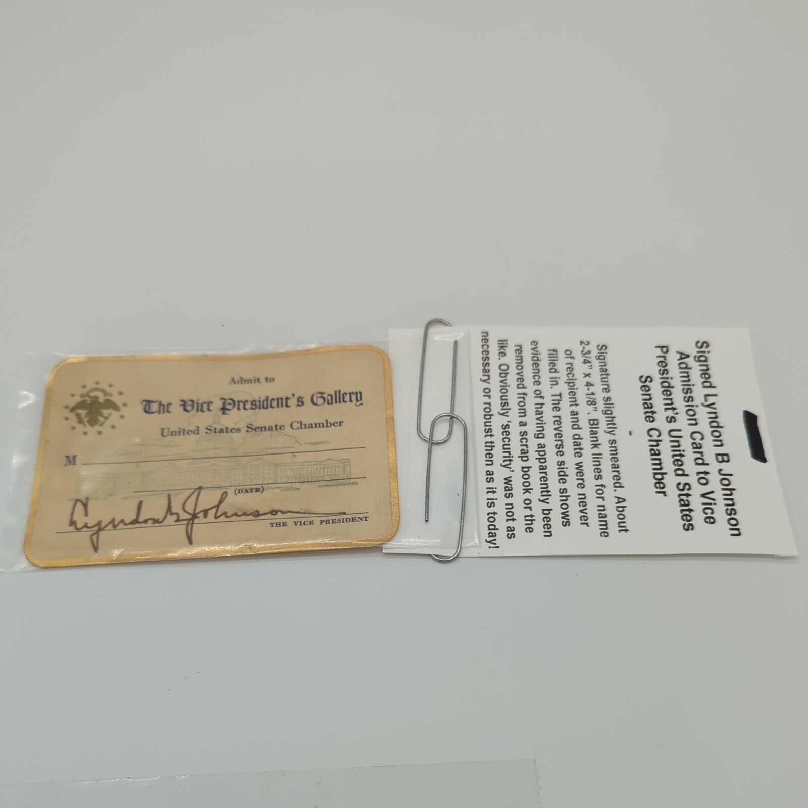 Lyndon B. Johnson Vice President Signature 1962 Vice President\'s Gallery