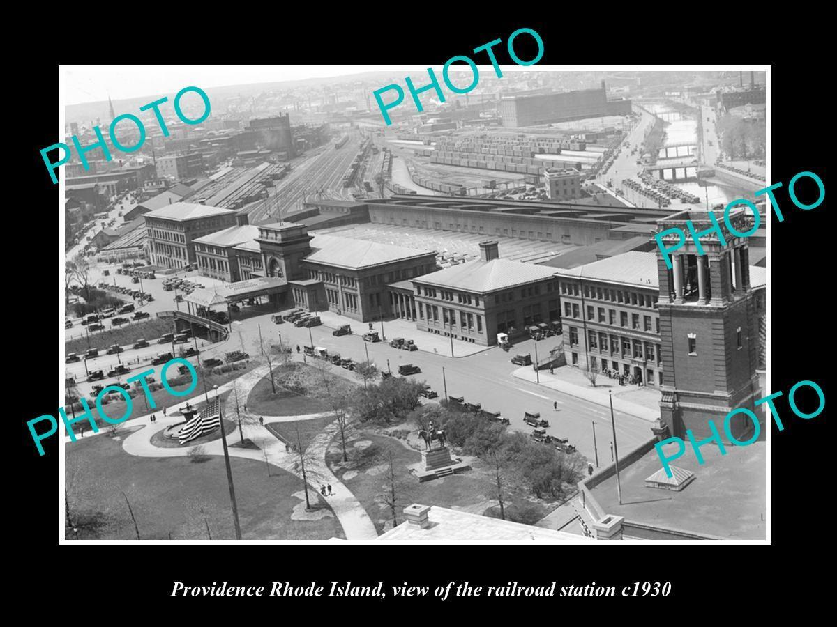 OLD 8x6 HISTORIC PHOTO OF PROVIDENCE RHODE ISLAND THE RAILROAD STATION c1930