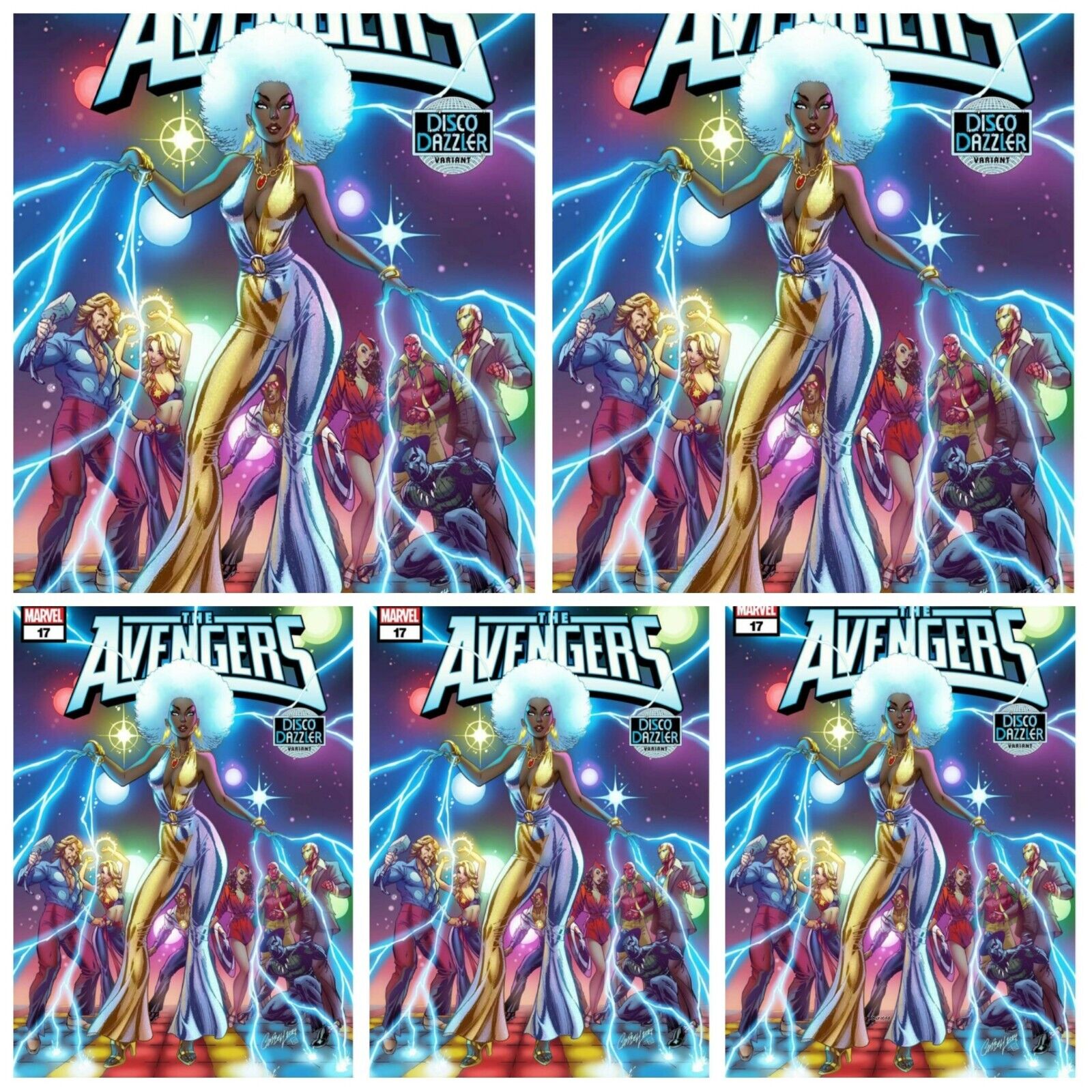 5 Pack Avengers #17 J. Scott Campbell Disco Dazzler PRESALE 8/7 Marvel 2024