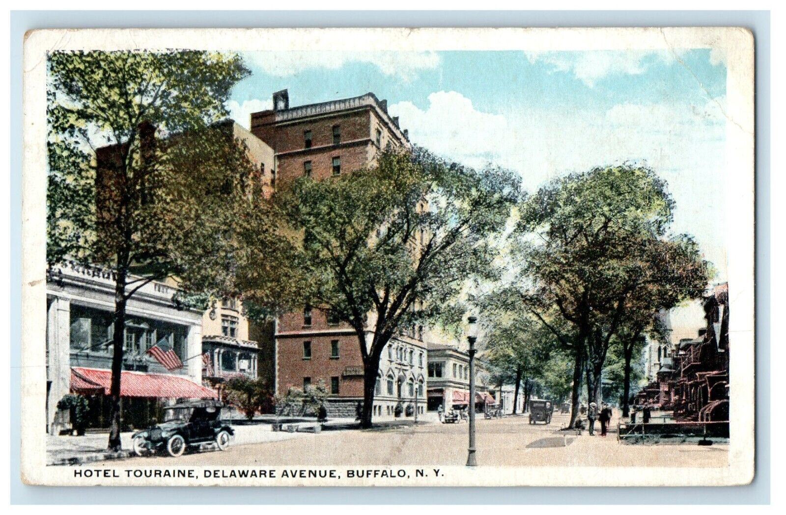 c1910's Hotel Touraine Delaware Avenue Cars Franklinville Buffalo NY Postcard