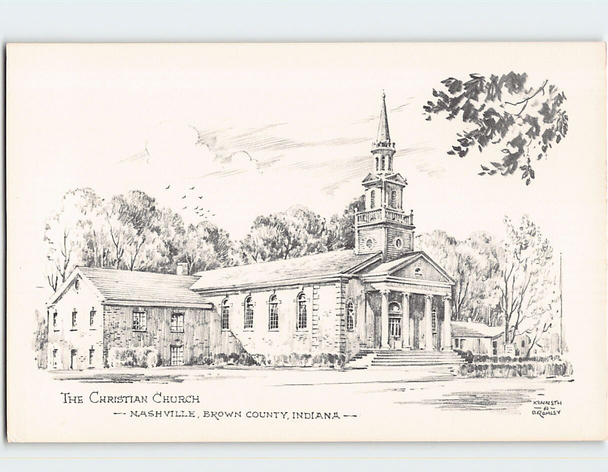 Postcard The Christian Church Nashville Brown County Indiana USA