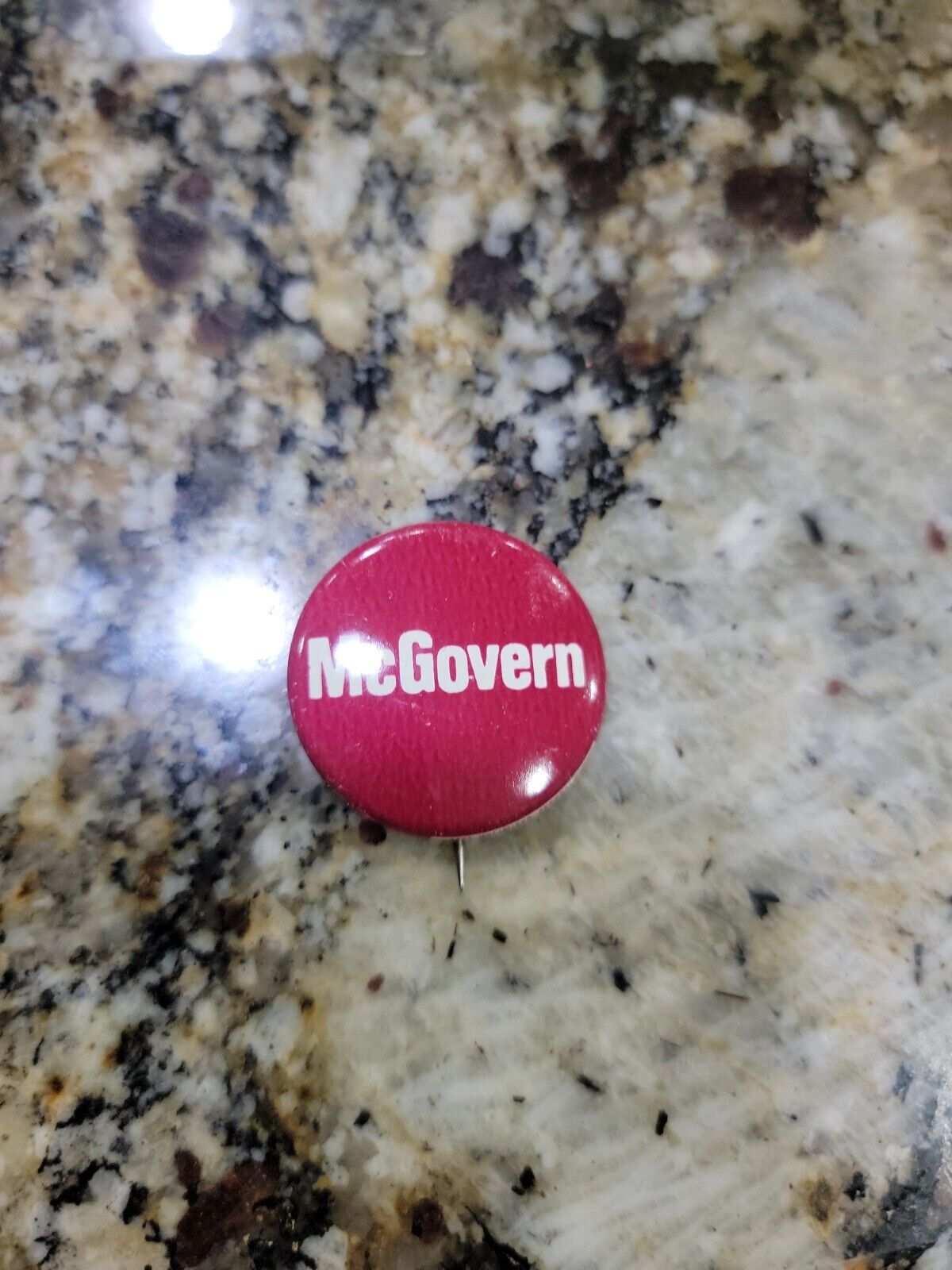 Vintage 1972 McGovern Maroon Button