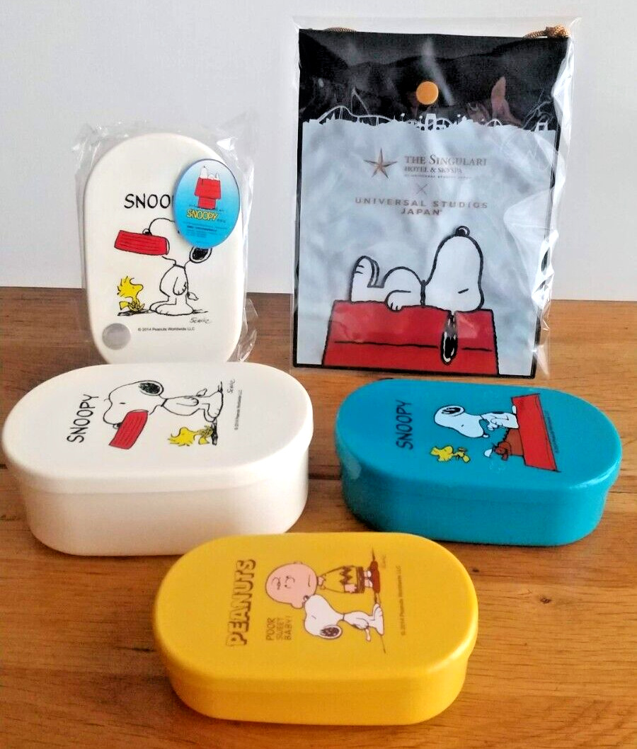 SNOOPY Lunch Box, Container Storage Set, Peanuts 2014, multi-pass case USJ Japan
