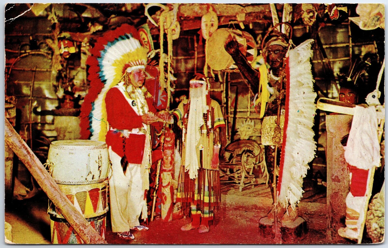 VINTAGE POSTCARD ANCIENT WEDDING OF THE IROQUOIS AT CAUGHNAWAGA INDIAN RESERVE