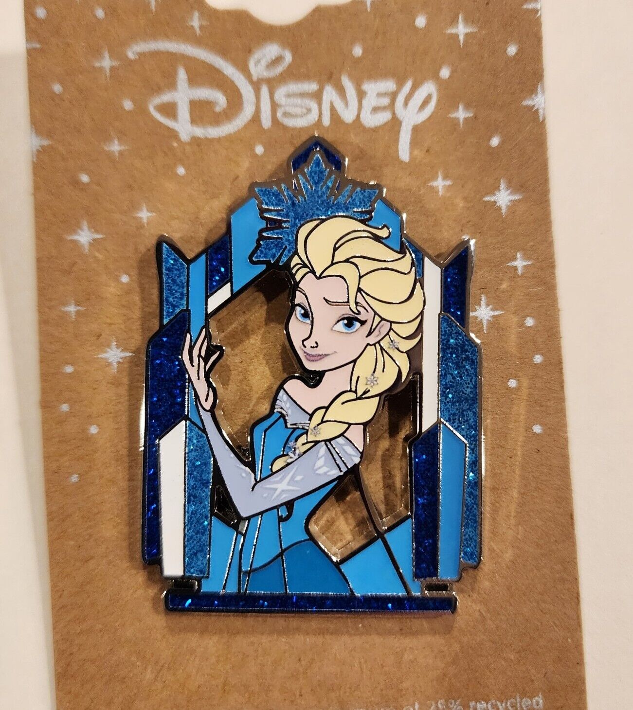 Disney Frozen Elsa Winter Glitter Enamel Pin NEW
