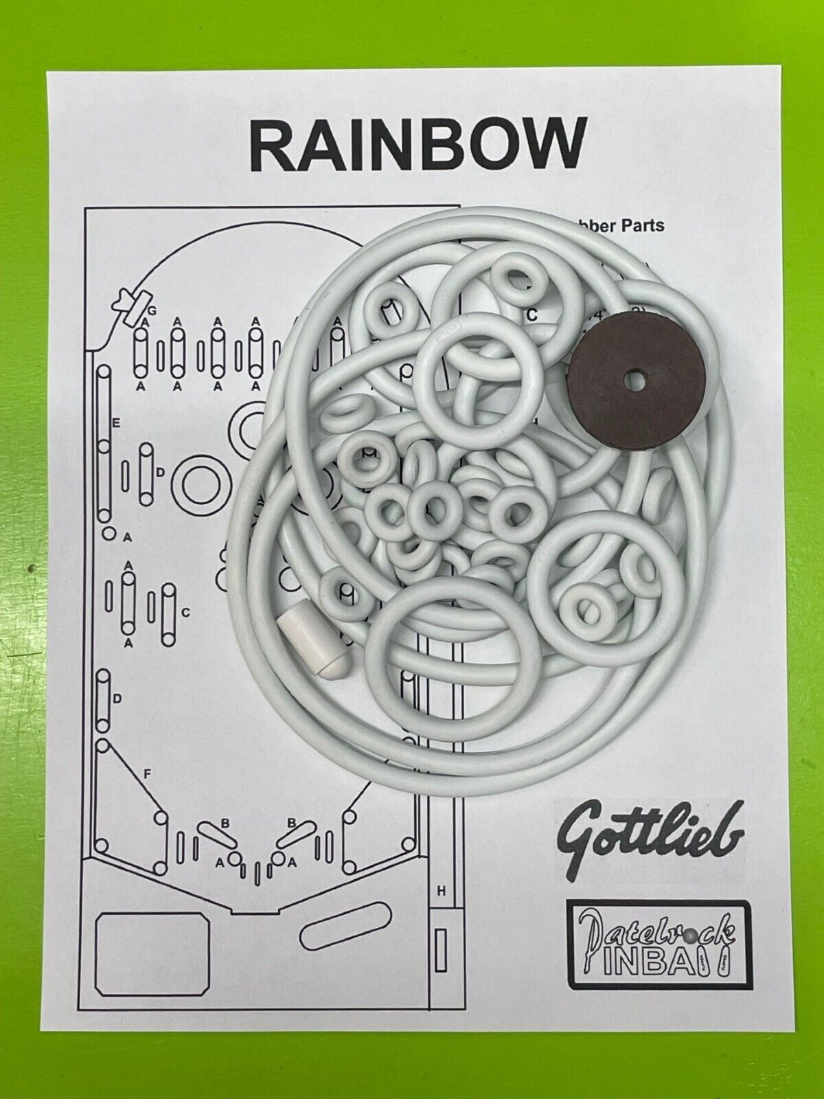 1956 Gottlieb Rainbow Pinball Machine Rubber Ring Kit