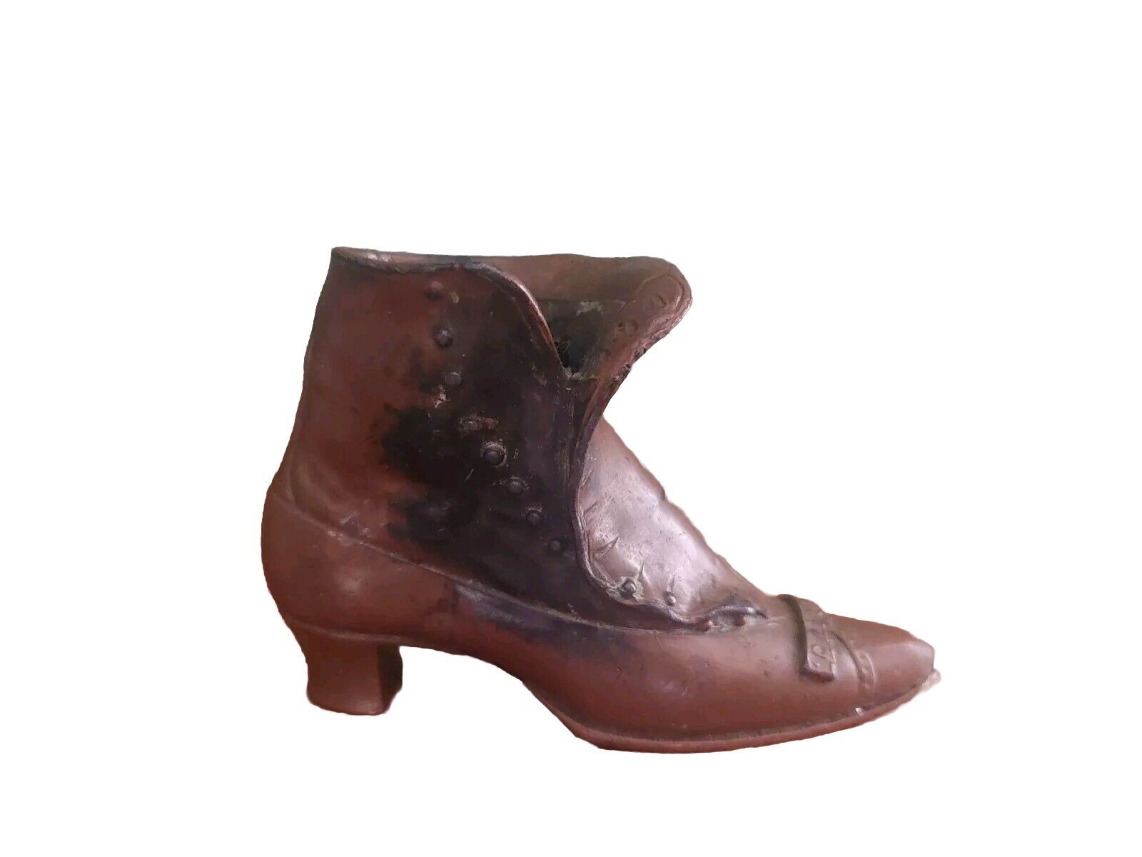 Antique Victorian Bronze Pincushion Shoe Boot by JB