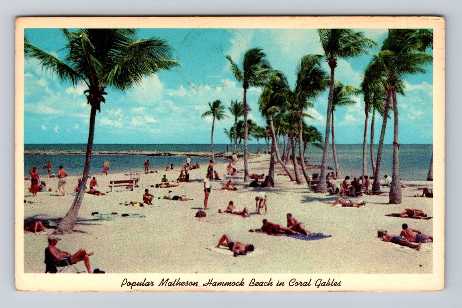 Coral Gables FL-Florida, Matheson Hammock Beach, Antique Vintage Postcard