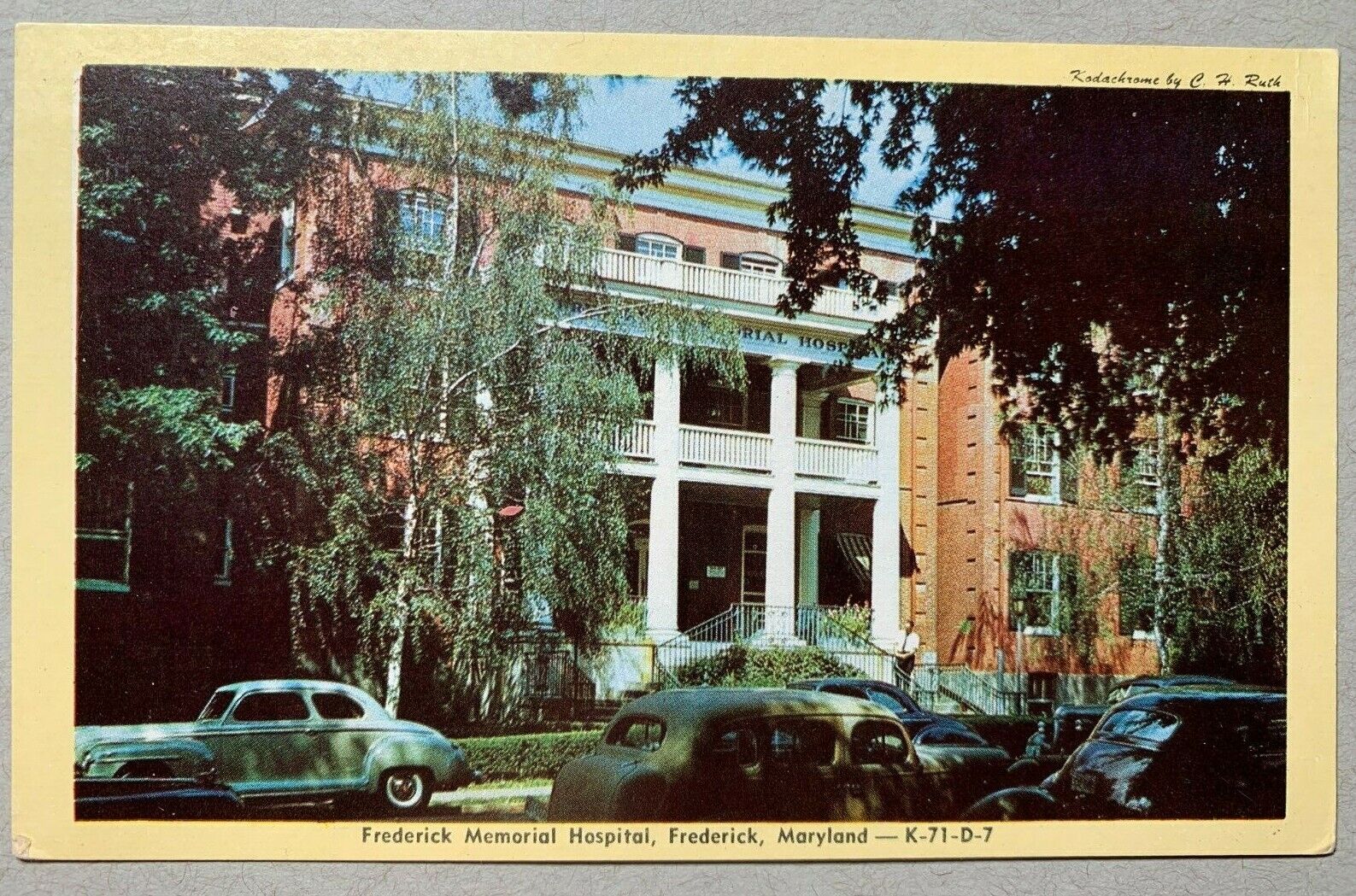 Postcard Frederick MD - c1940s Frederick Memorial Hospital