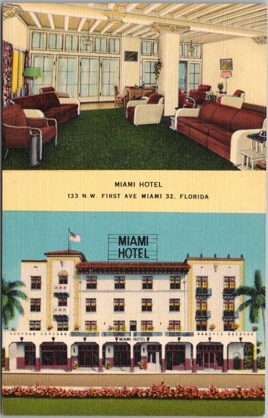 c1940s MIAMI, Florida LINEN Postcard \