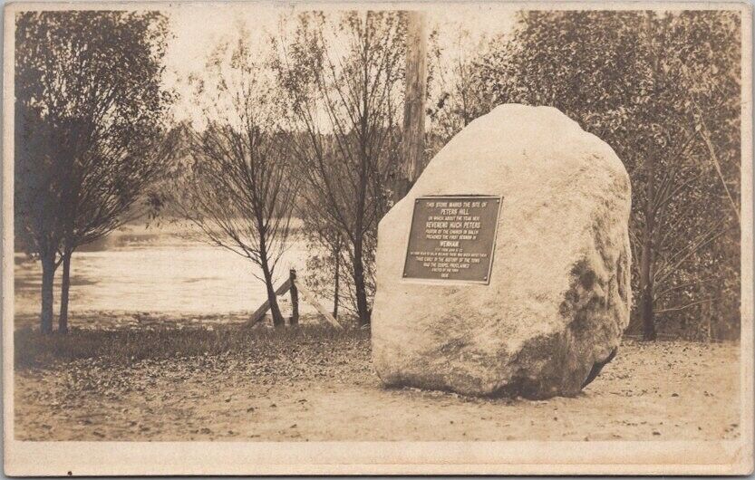 c1910s WENHAM Massachusetts RPPC Real Photo Postcard PETERS' HILL Monument