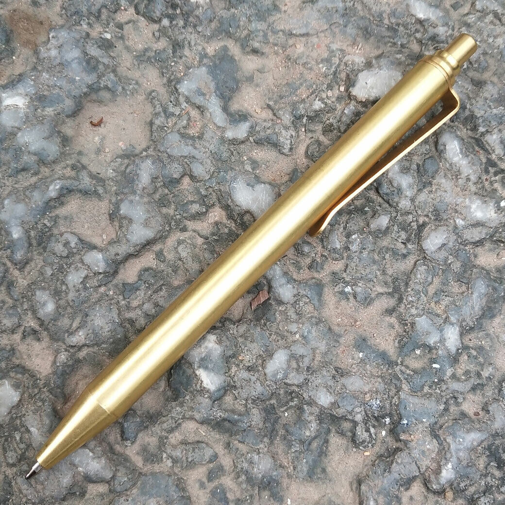 5pcs Refill Automatic Press Ballpoint Write Signature Brass Office Supplies Pen 