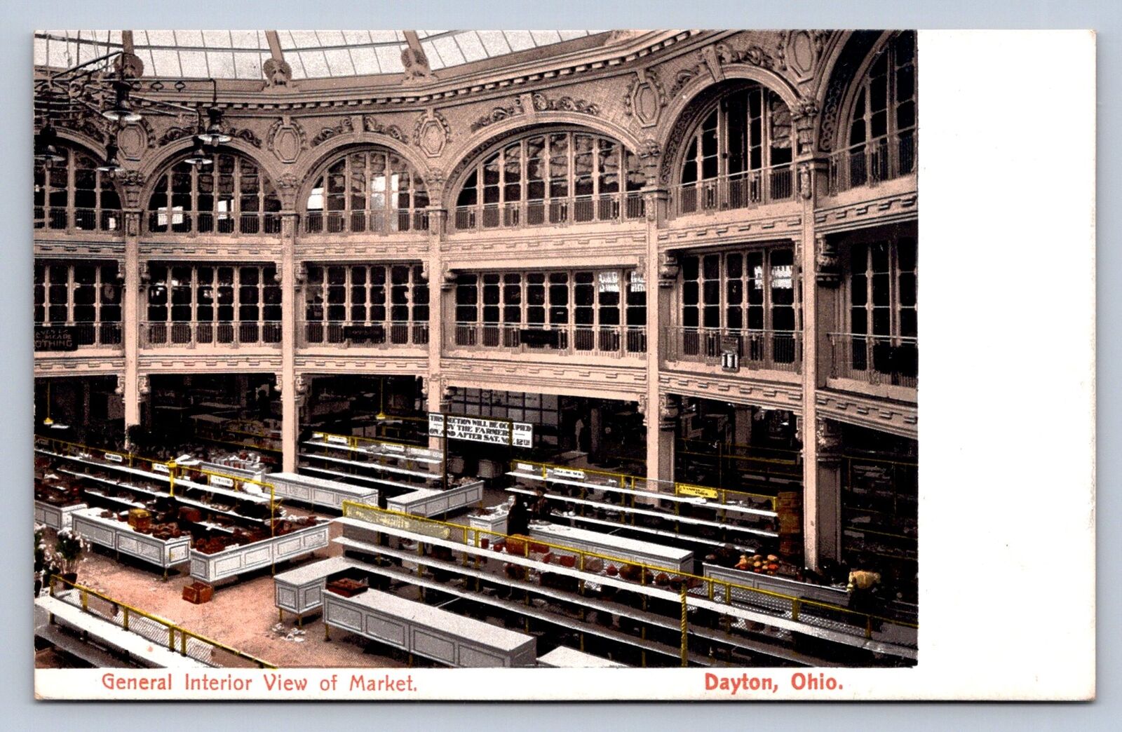 JH6/ Dayton Ohio Postcard c1910 Interior View of Market Stands  101