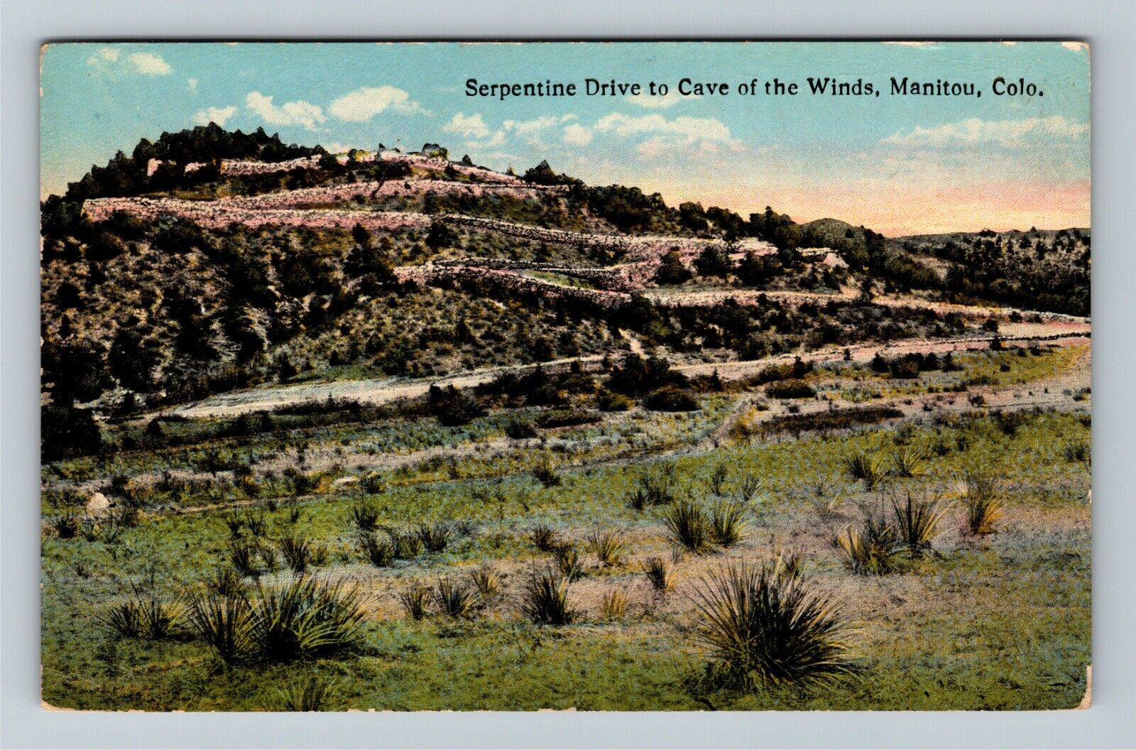 Manitou, CO-Colorado, Serpentine Drive, Cave The Winds, Vintage Postcard