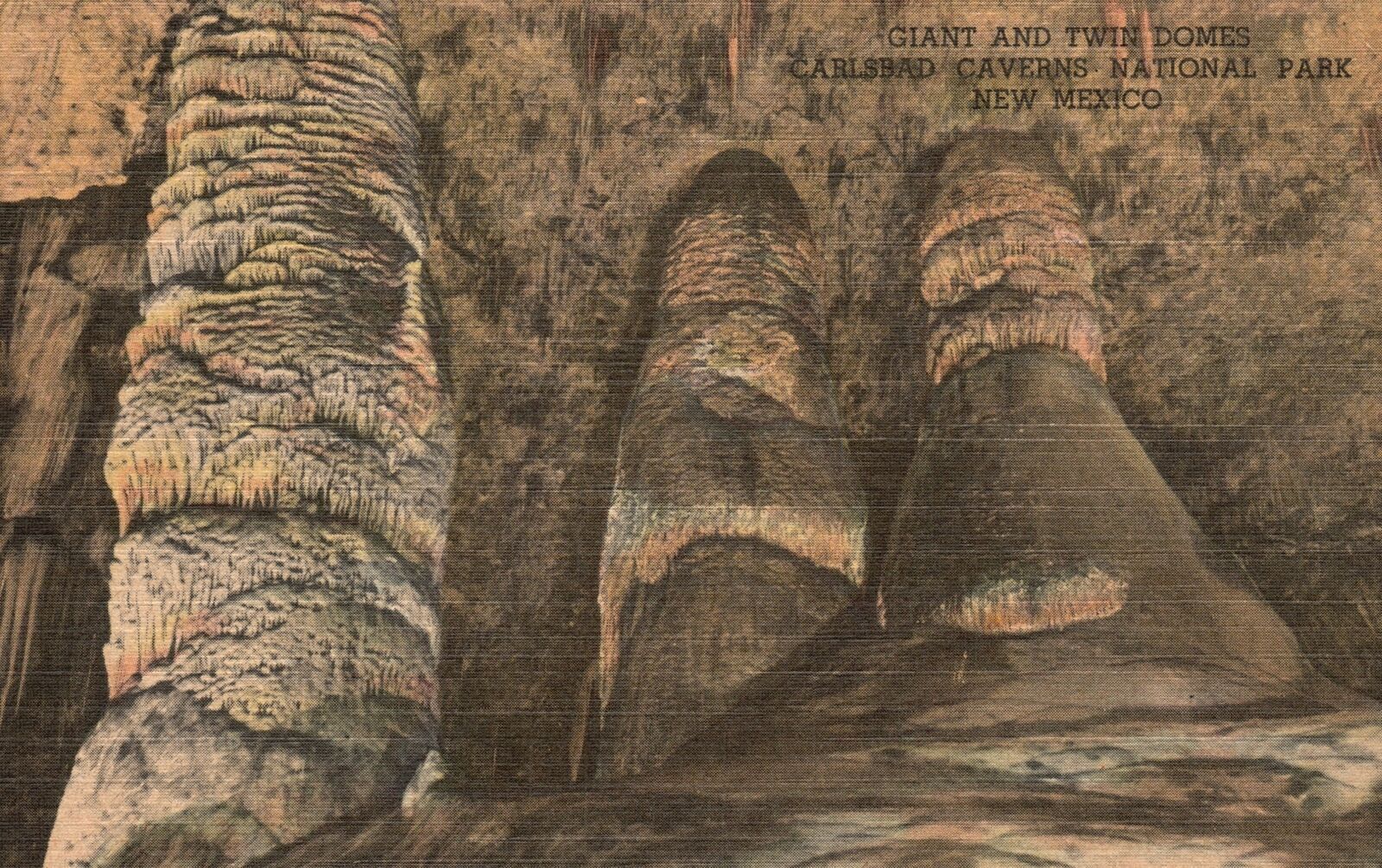 Vintage Postcard Giant And Twin Domes Carlsbad Caverns National Park New Mexico