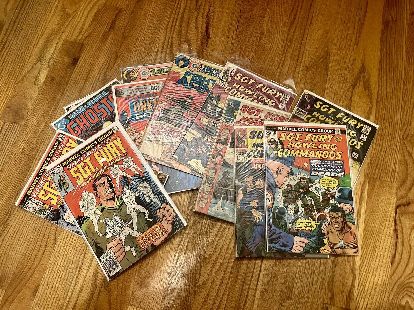 Vintage Comic Lot Sgt. Fury and His Howling Commandos, Marvel, WW2, Horror