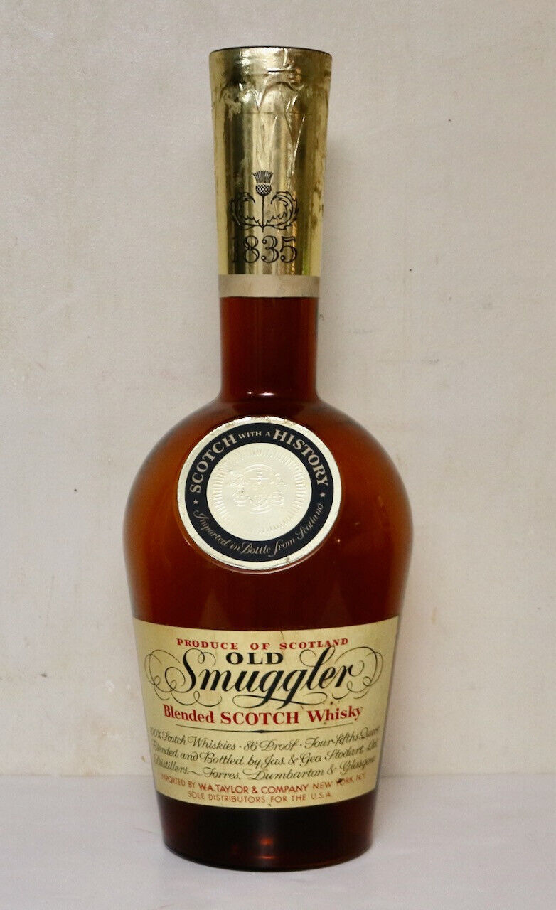 Old Smuggler scotch whiskey vintage huge empty factice bar display glass bottle