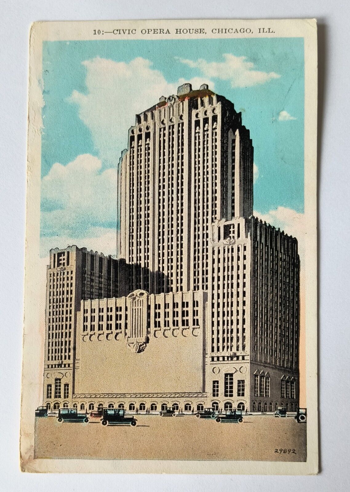 Chicago IL Illinois Civic Opera House Vintage 1939 Postcard A3