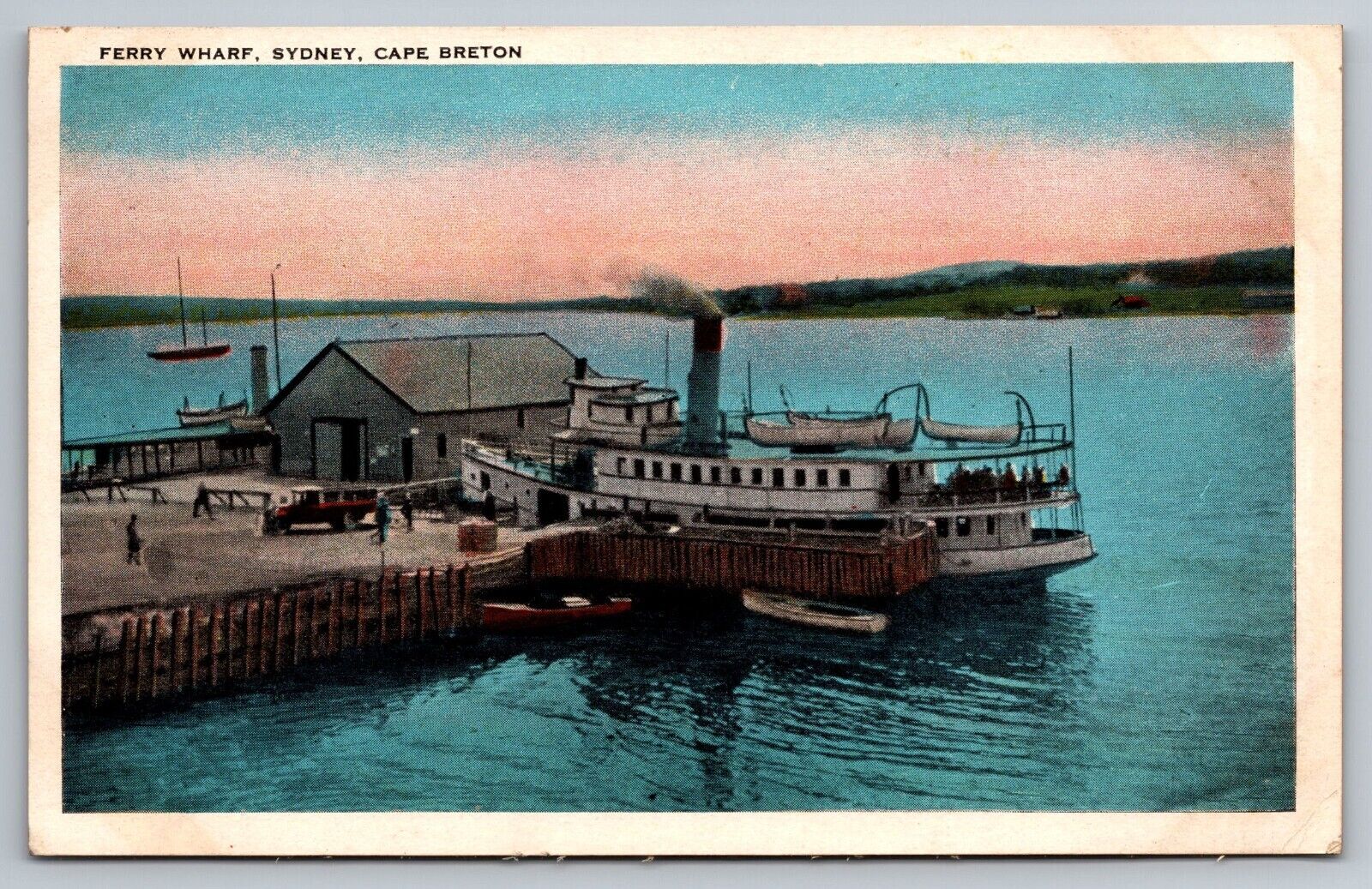 Ferry Wharf. Sydney. Cape Breton, Nova Scotia Postcard
