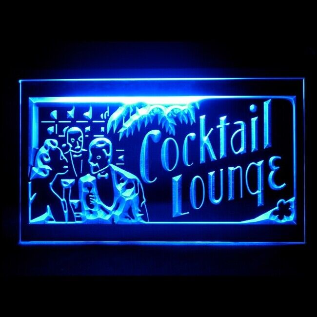 170153 Cocktails Lounge Open Pub Bar Display LED Light Neon Sign