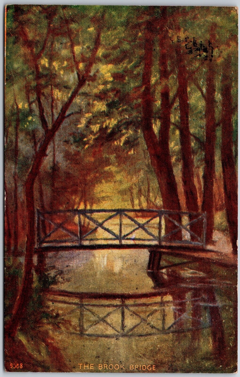1908 The Brook Bridge Over Stream Fort Walton Beach Florida FL Postcard