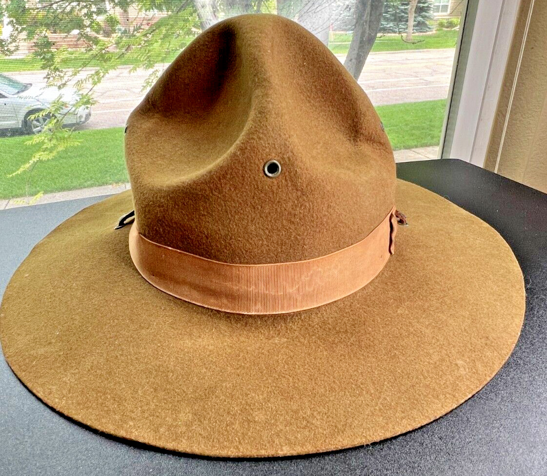 US ARMY 1944 WW2 CAMPAIGN DRILL INSTRUCTOR HAT 7 3/4 WPL 5923 100% WOOL MINT