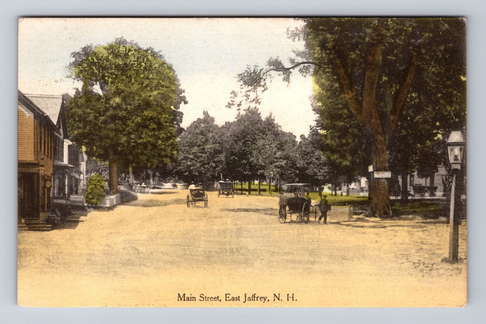 East Jaffrey NH-New Hampshire, Main Street, Advertise, Vintage c1913 Postcard