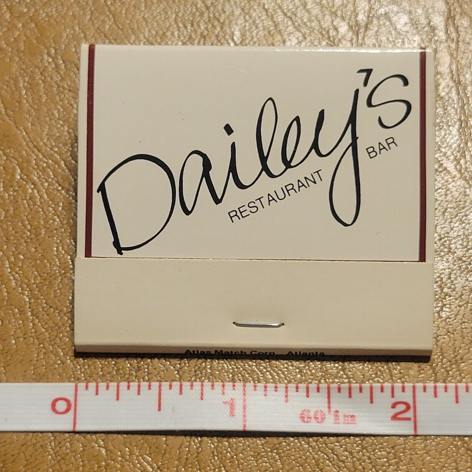 Dailey's Restaurant Bar Downtown Atlanta Georgia Full Unstruck Vintage Matchbook