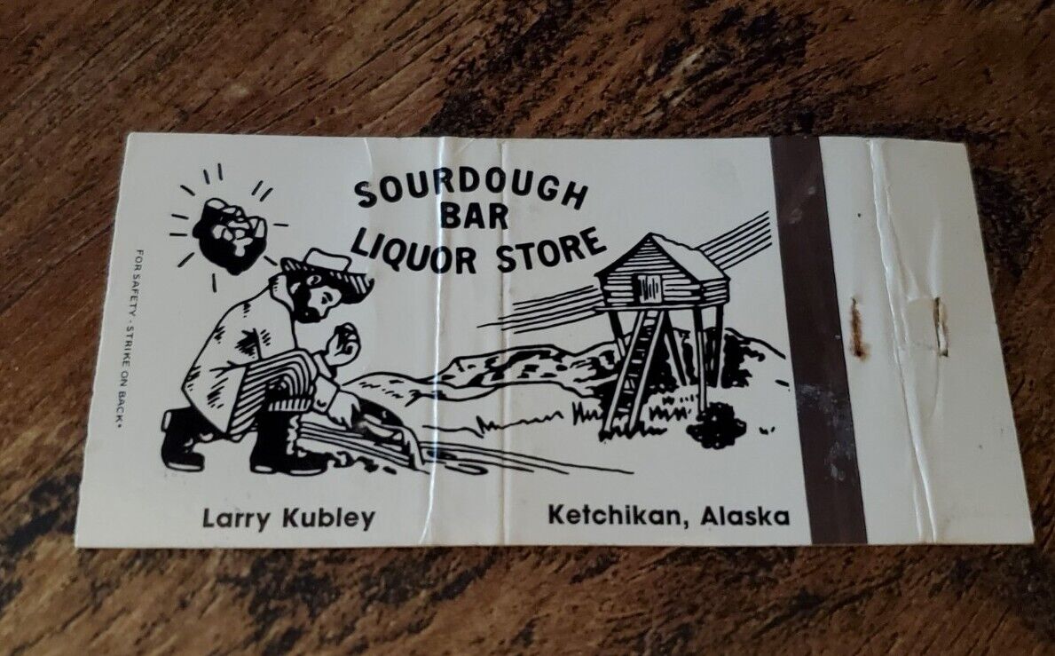 Vintage Matchbook Sourdough Bar Liquor Store Ketchikan Alaska  Comic Art 27