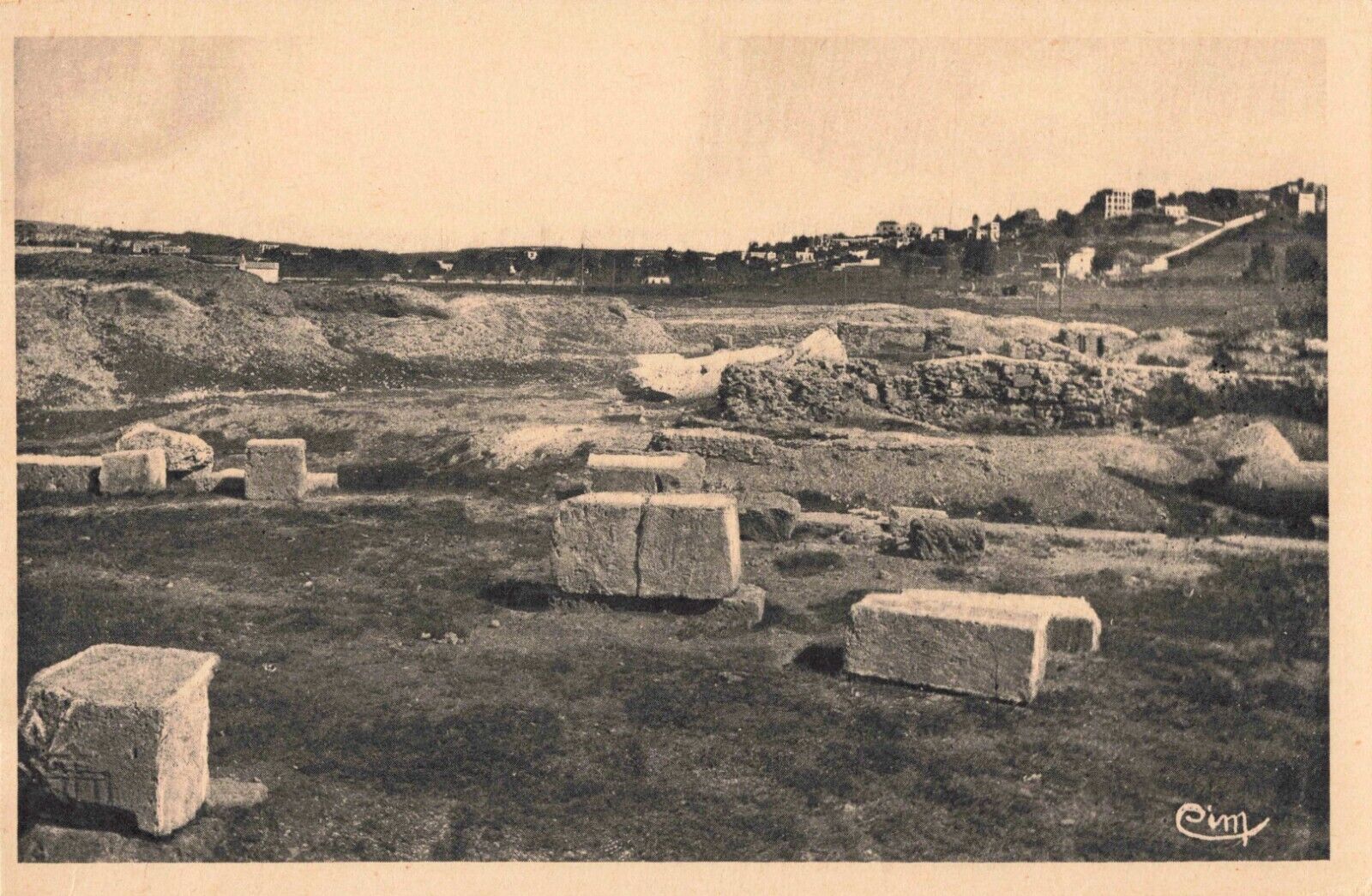 Carthage Tunisia, Ruins of Thermes, Vintage Postcard