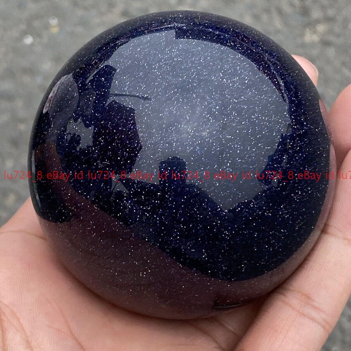 Natural Blue Goldstone Ball Quartz Crystal Sphere Reiki Healing Gem 35mm+