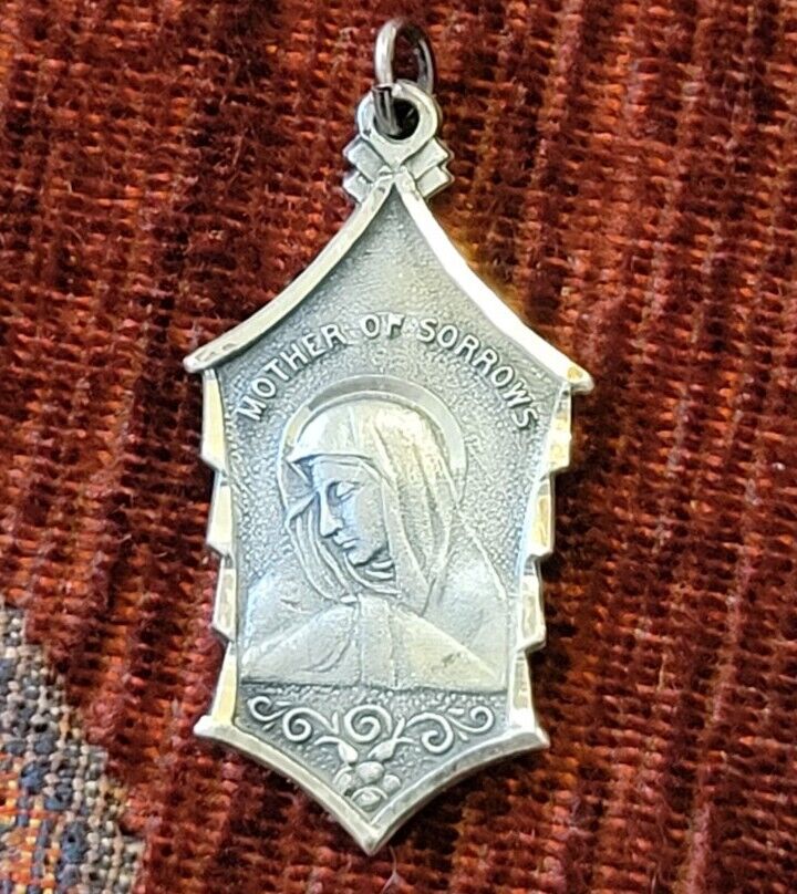 Mother of Sorrows Vintage & New Sterling Medal Catholic Religious France Jesus