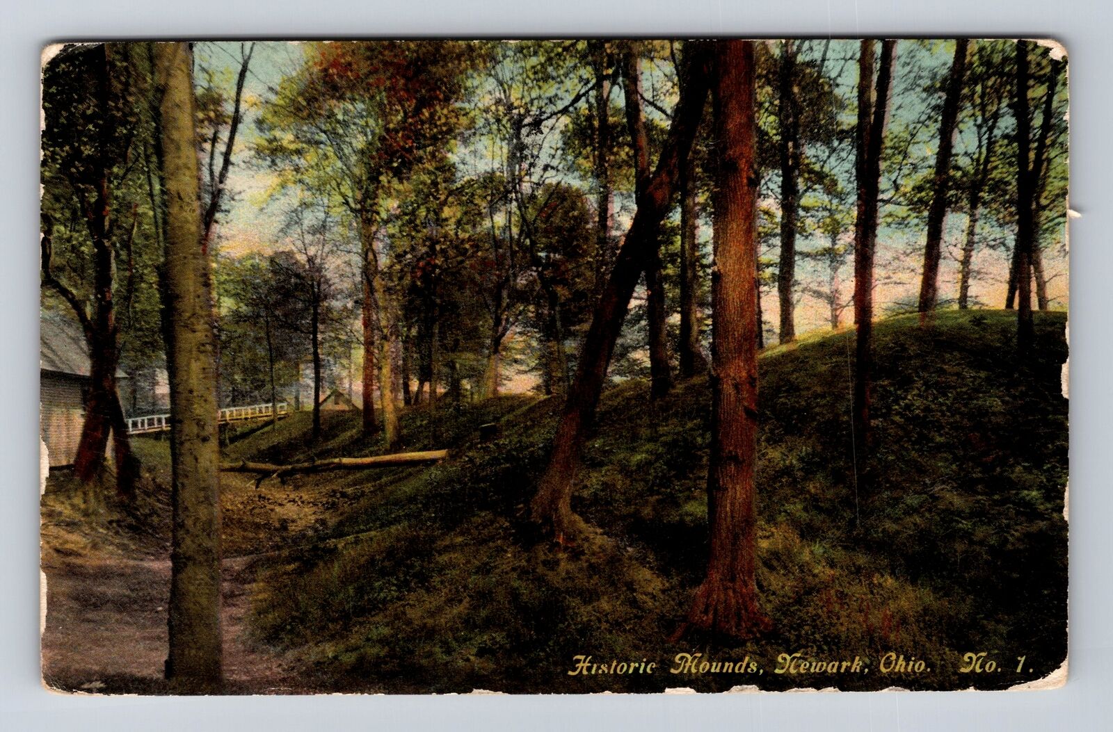 Newark OH-Ohio, Historic Mounds, Antique, Vintage c1911 Souvenir Postcard