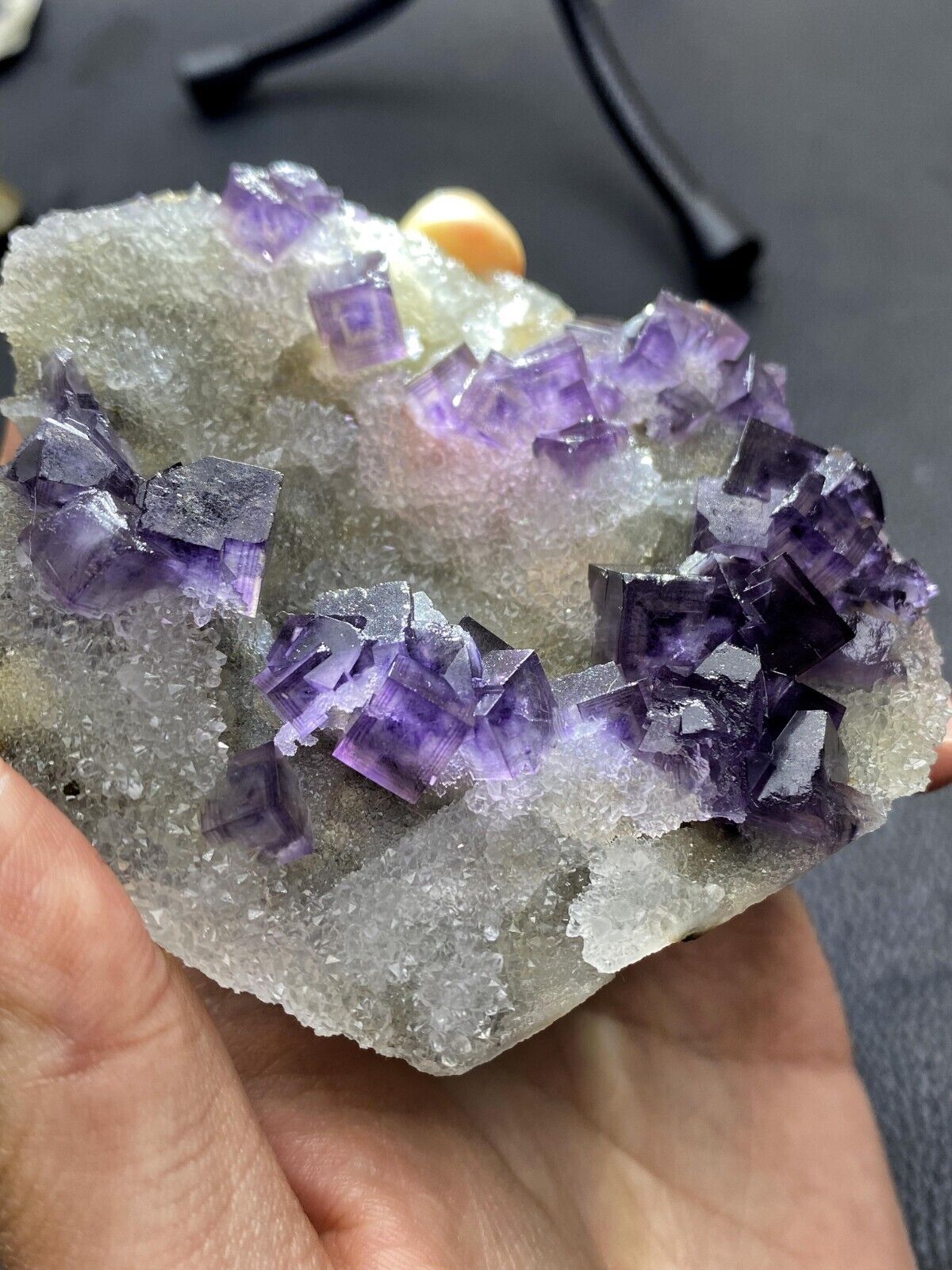 TOP 169.4g Exquisite multi-layer purple window cubic fluorite mineral specimen