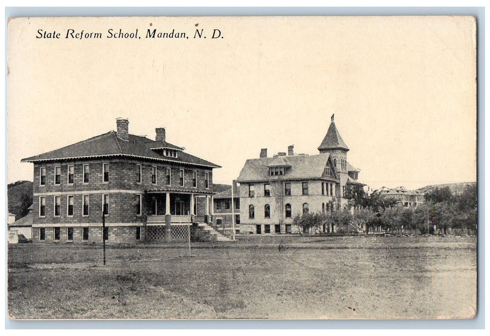 Mandan North Dakota ND Postcard State Reform School Building Exterior c1910\'s
