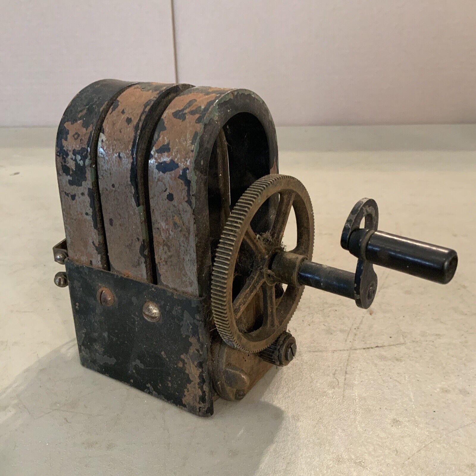 Vintage Antique Hand crank 3 bar telephone magneto generator